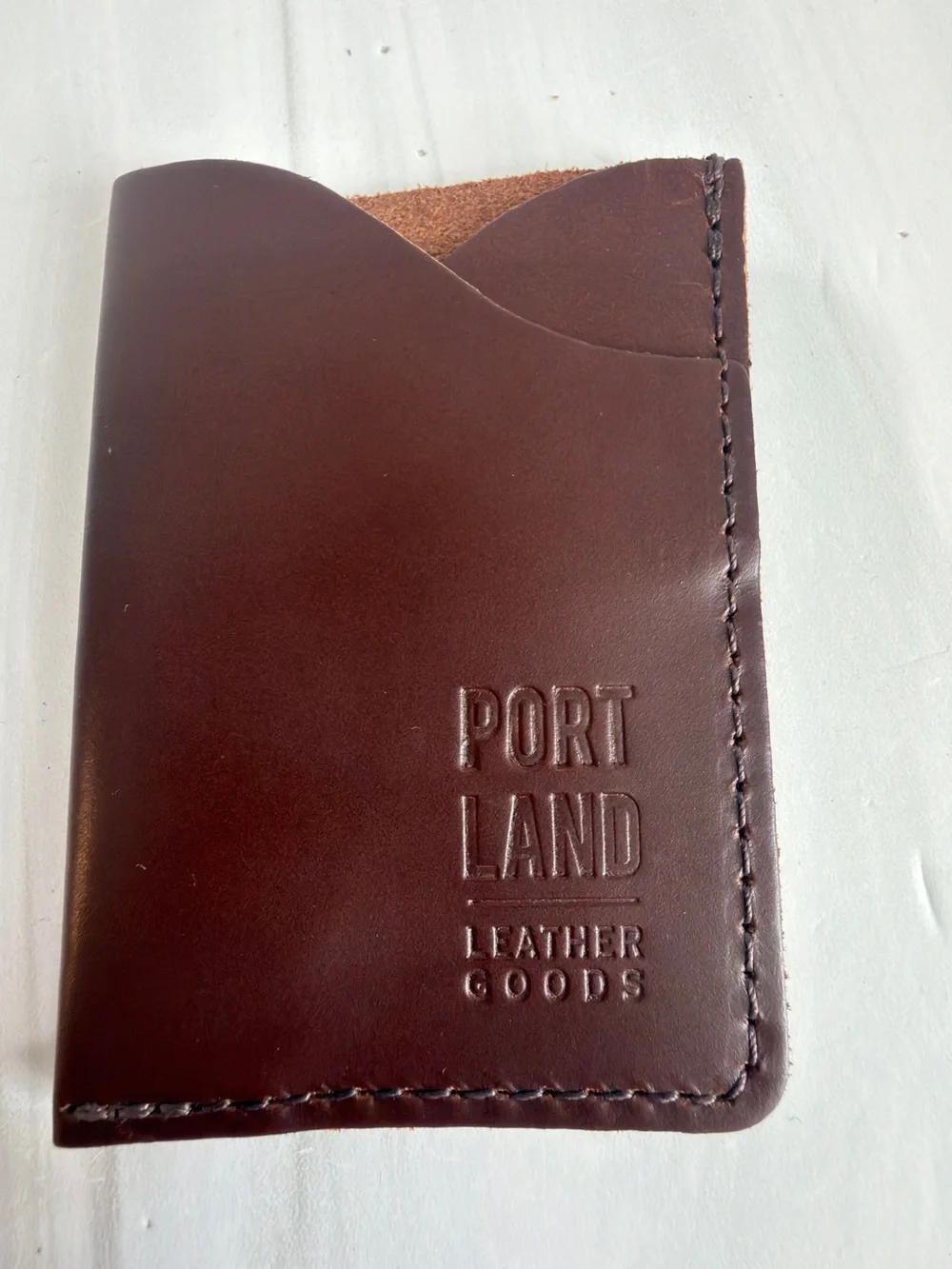 PORTLAND LEATHER GOODS MINIMALIST CREDIT CARD SLOT BROWN SLIM TRAVEL